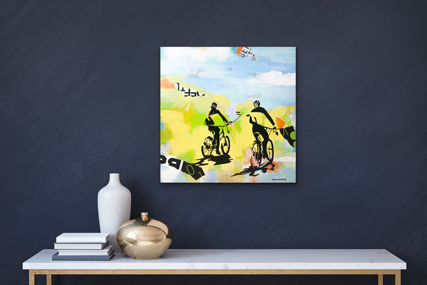 Sanoa's Bliss - girls with surfboards riding at the ocean, wall art