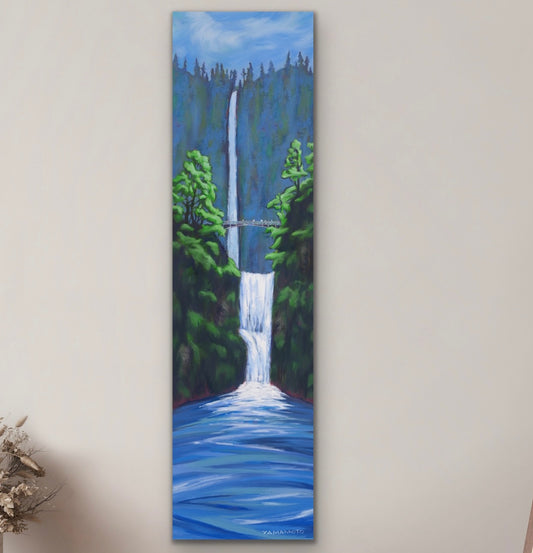 Multnomah Falls In Spring - waterfall wall art print