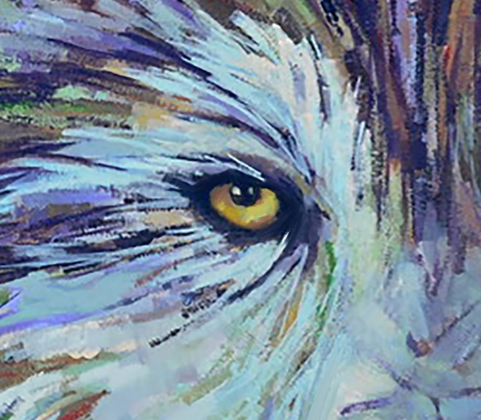 Wolf of the Indigo - wolf painting art print