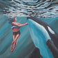 Behold - woman swims with whale art