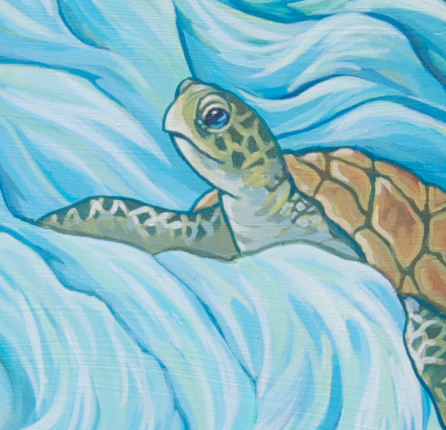 Nirvana- a turtle swims in the surf art print