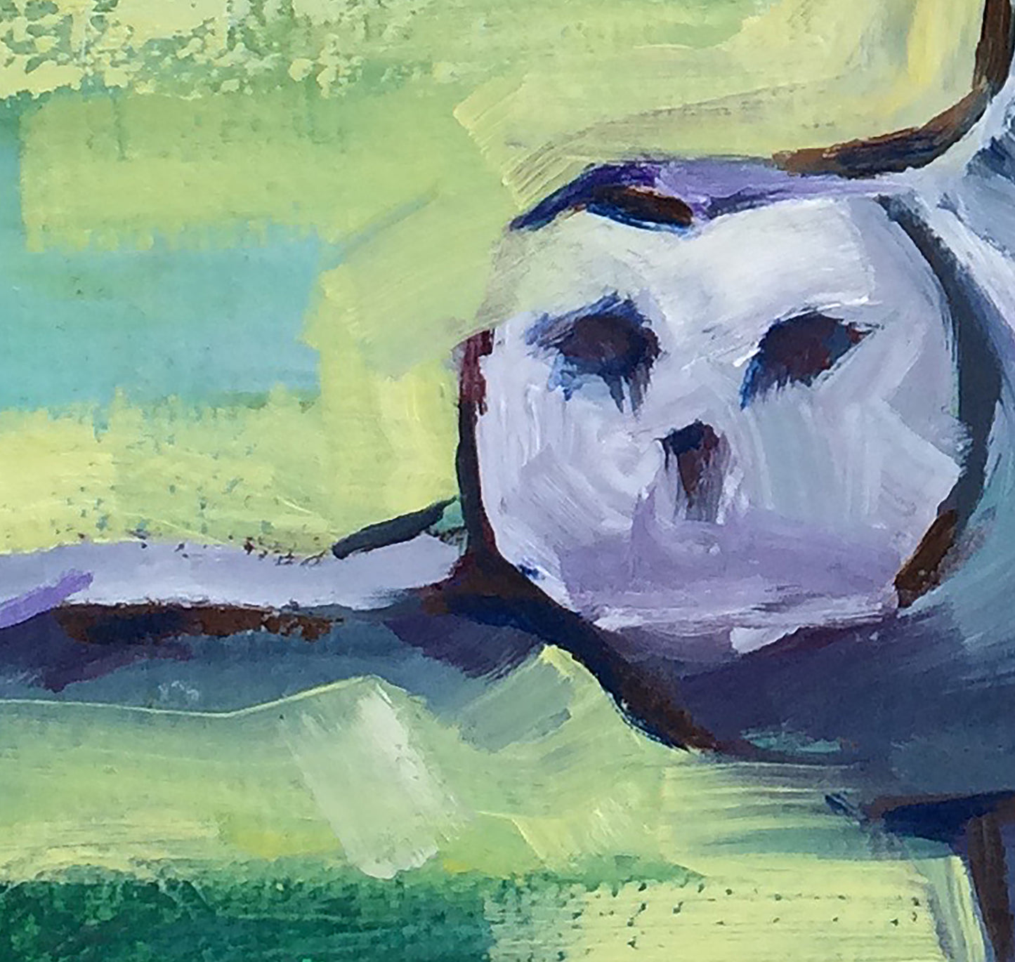 Owl's Journey - painted abstract wall art