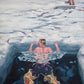 Lucas's Polar Plunge - man swims in a frozen lake art print