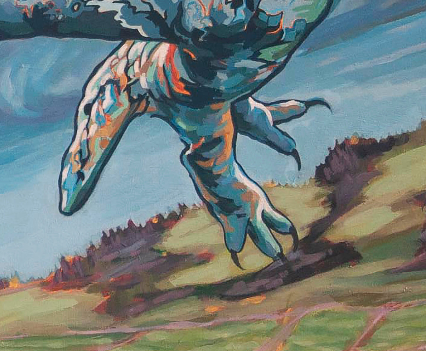 Harmony With The Wind - Owl sweeps the sky, wall art print
