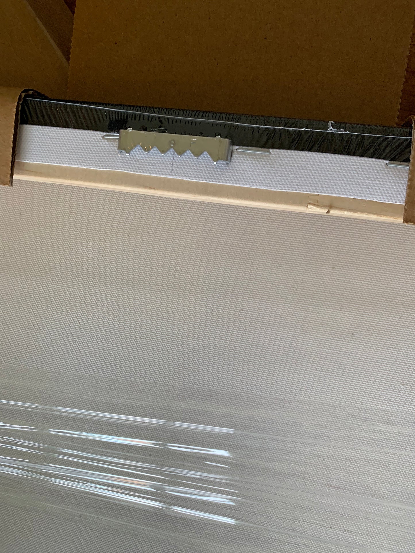 Burly sawtooth hanging system, a ready to hang canvas print.