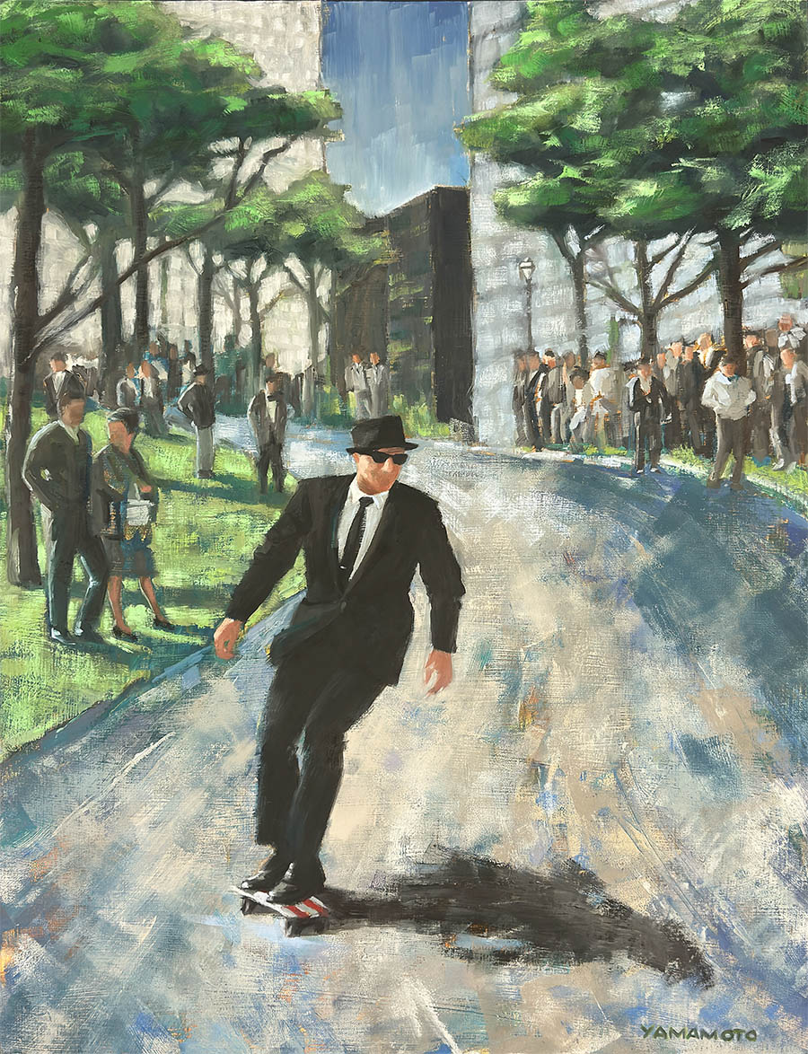 "Commuting Through Central Park" Original oil. Limited Edition Fine Art Print.