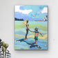 Big Sis- a brother and sister walking on the beach wall art print