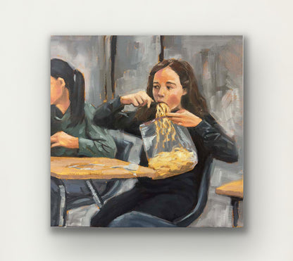 "Scarfing In The Back Row" Satin Photo Prints and Canvas Reproductions available. Original sold.