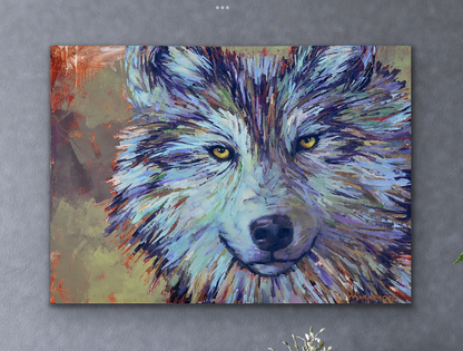 Wolf of the Indigo - wolf painting art print