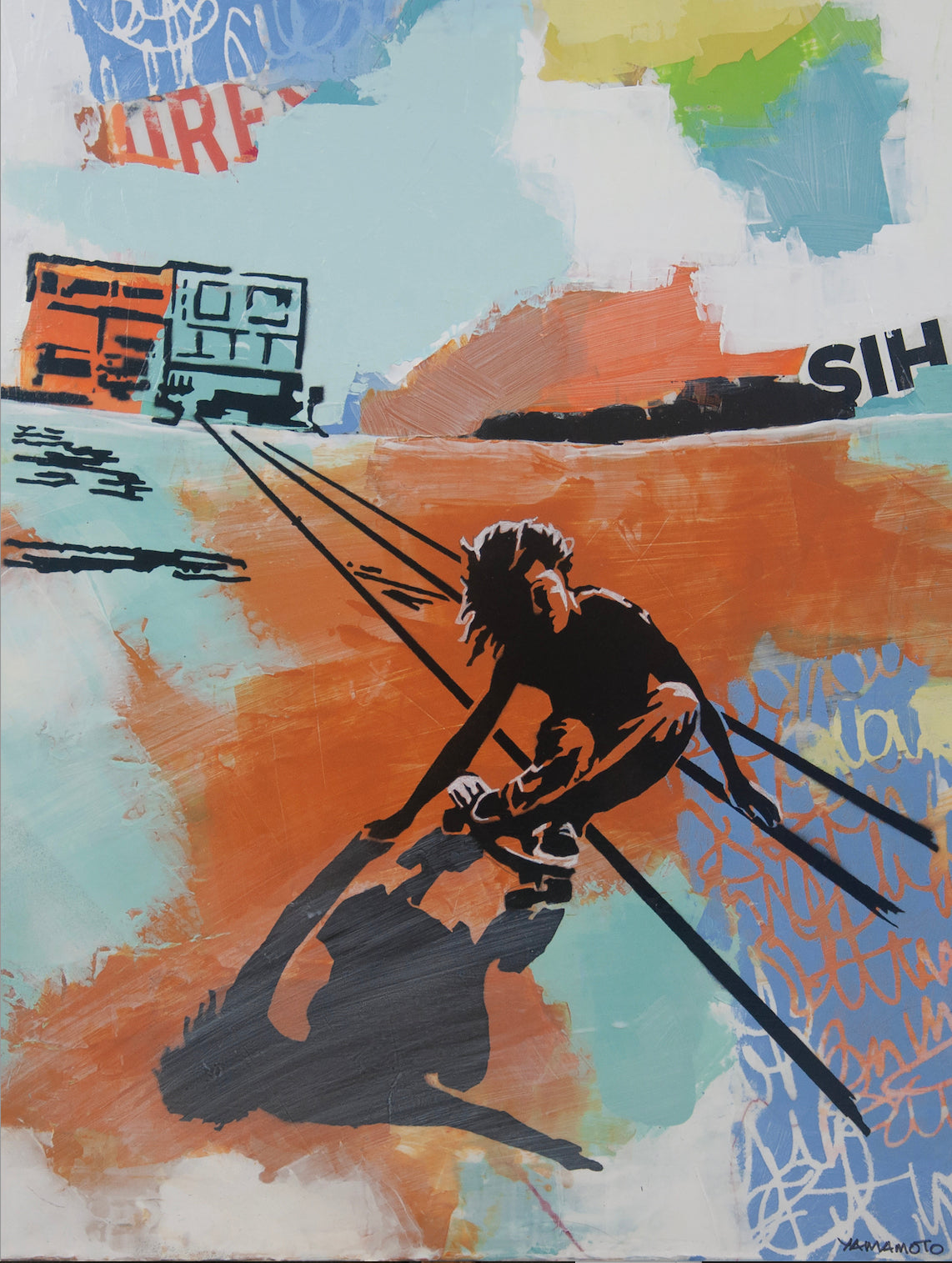 Good Vibes - iconic skateboard art stencil art