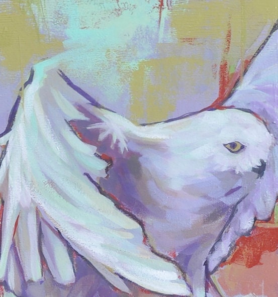 Messenger - a snowy white owl wall art print