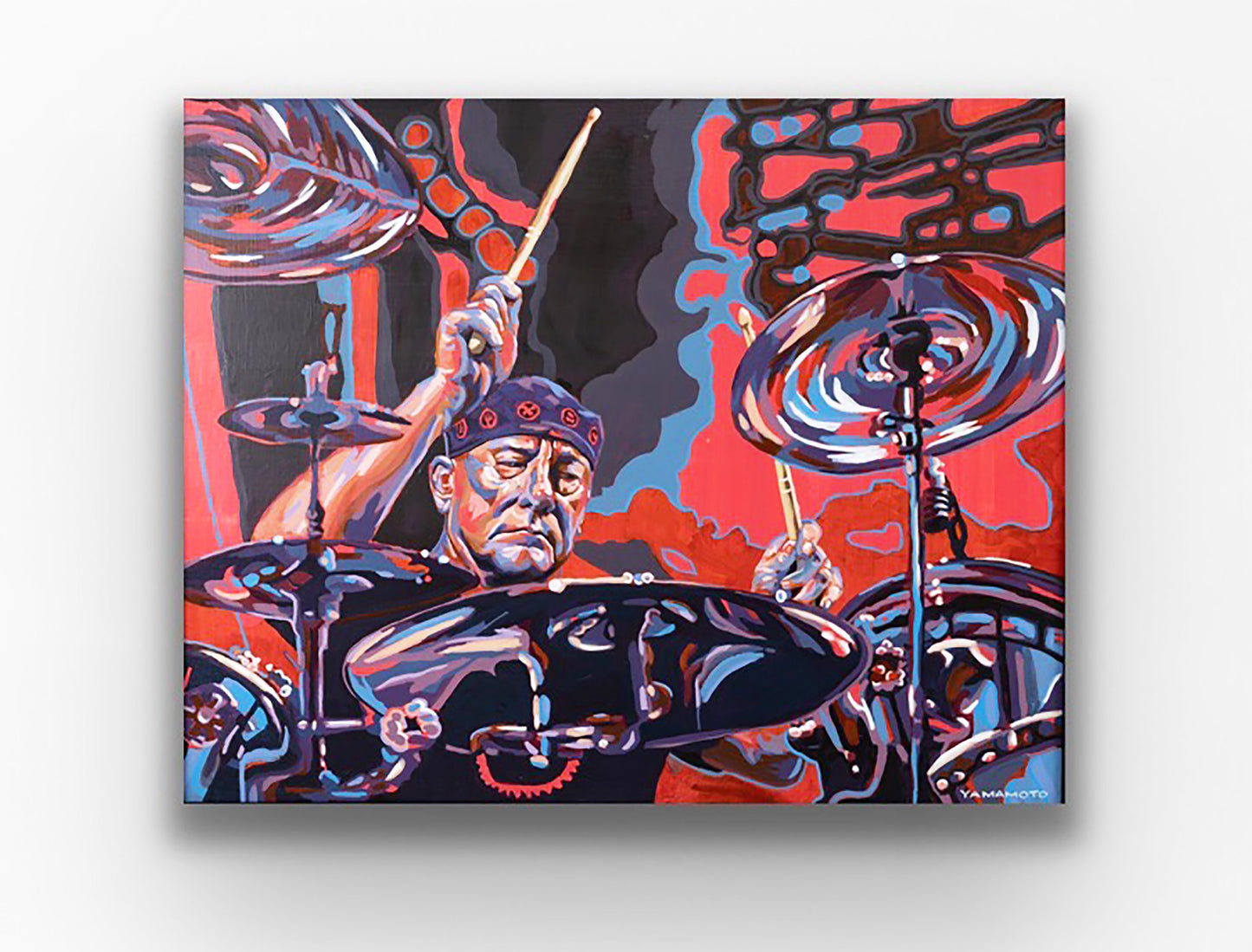 Neil Peart of Rush - drummer rock band canvas mounted print