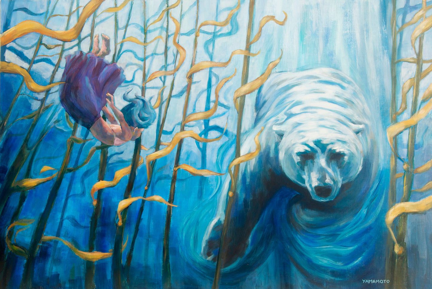 Arctic Poem - Polar bear ocean art