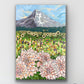 Jennifer's Garden - a field of flowers and Mt Hood art print