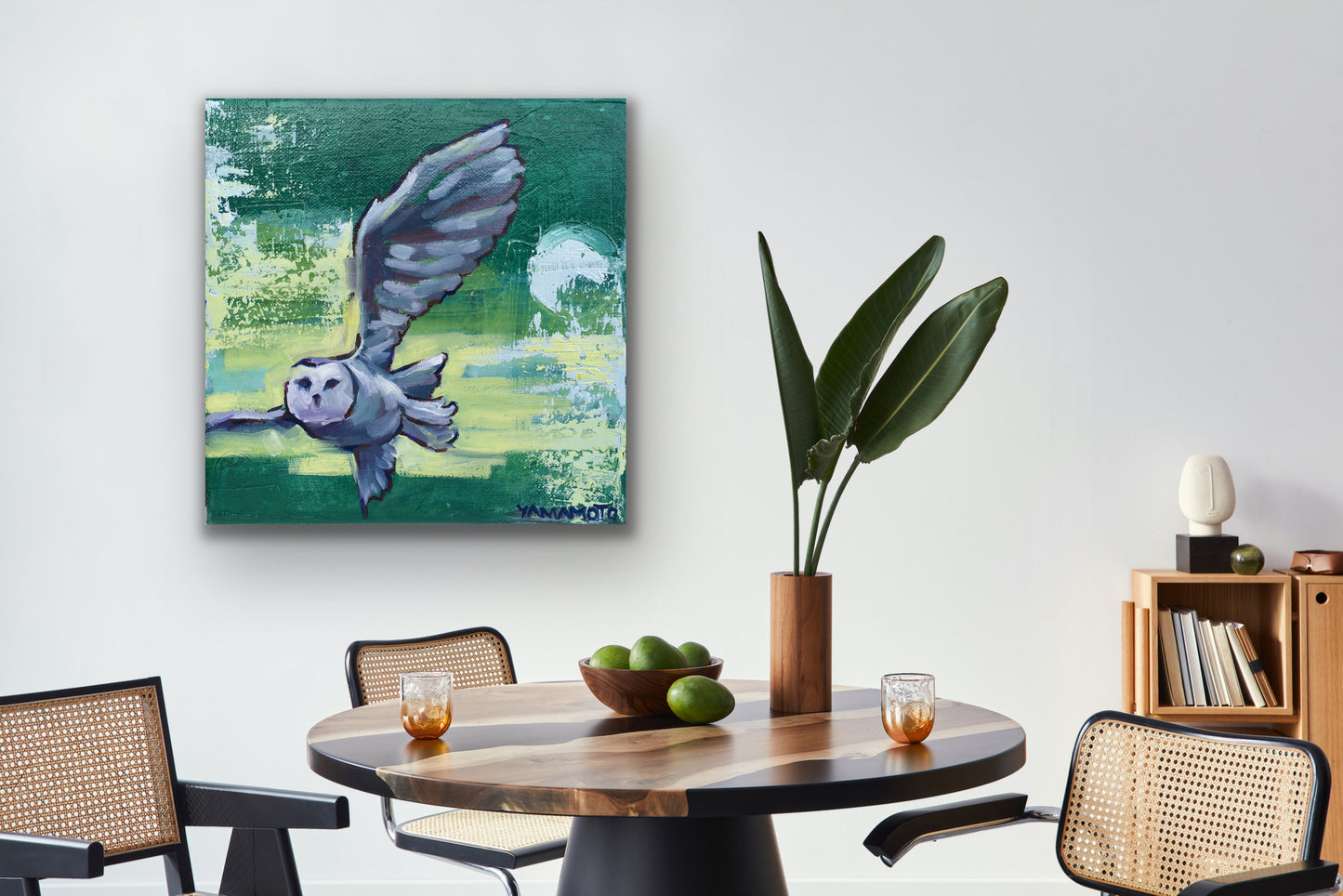 Owl's Journey - painted abstract wall art